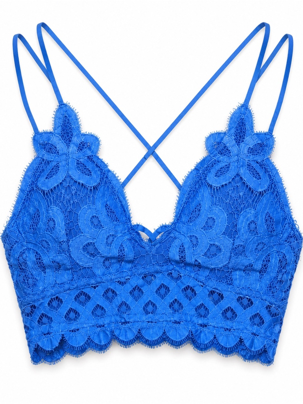 BRAND NEW WITH TAGS Blue Boho Crochet Lace Bralette